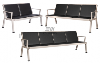 BANCA TANDEM 2, 3 y 4 PLAZAS :: Muebles de Oficina: Equilibrio Modular